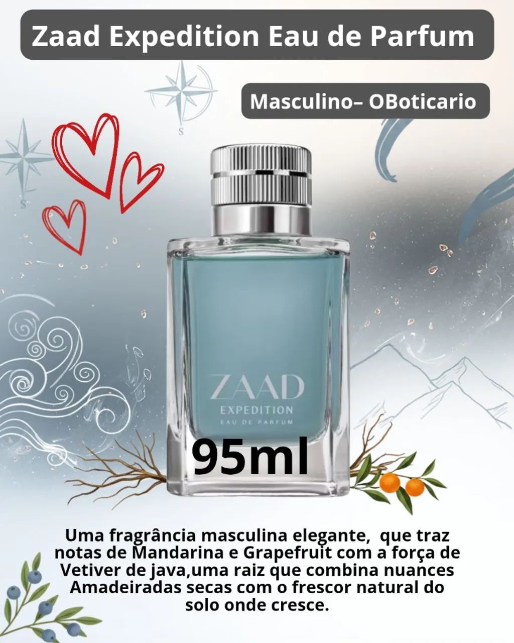 Zaad Expedition Eau de parfum- OBoticario masculino ,95ml 