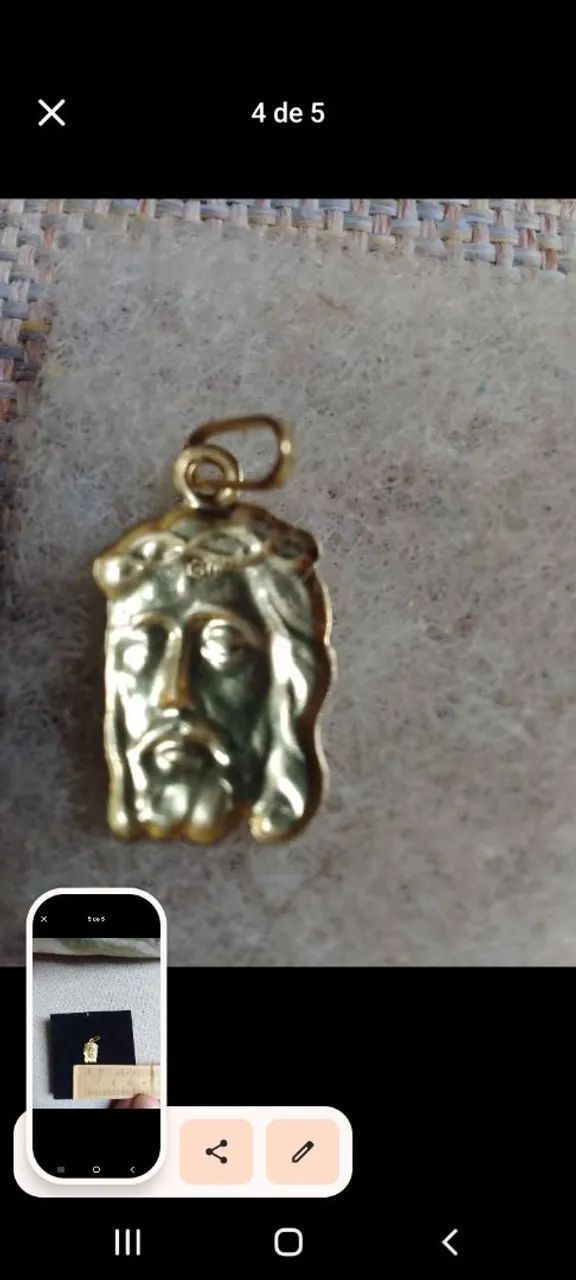 Pingente ouro Jesus 18k 750 - Foto 5