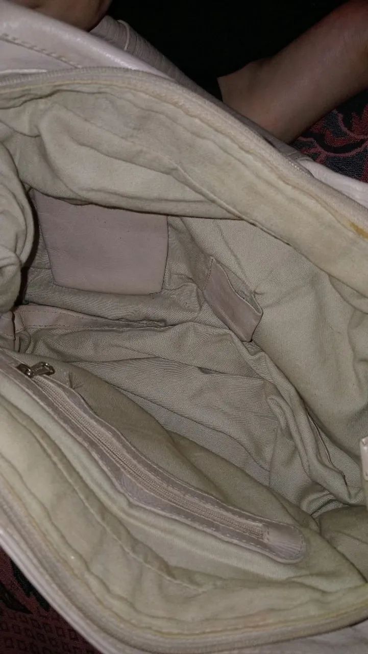 Bolsa em couro bege - Foto 4