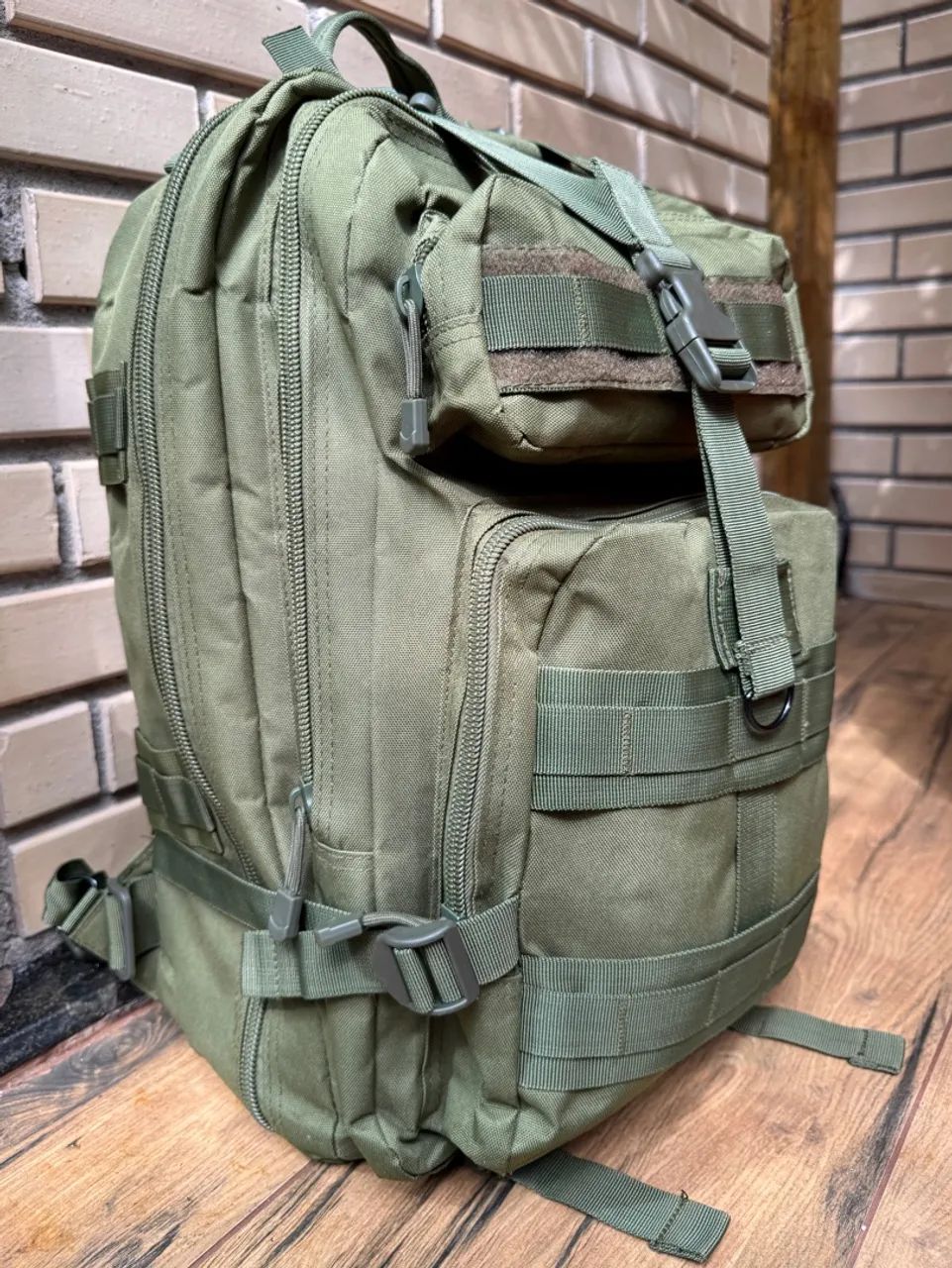 Mochila Tática Militar Verde Oliva - Foto 4