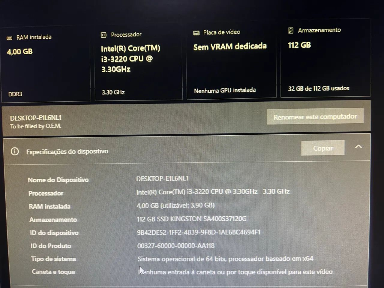 Kit Placa-mãe Core i3+ 4GB (com defeito ) - Foto 4