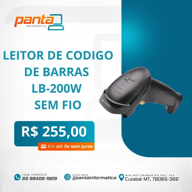 Leitor Código de Barras 1D Sem Fio LB-W200BK
