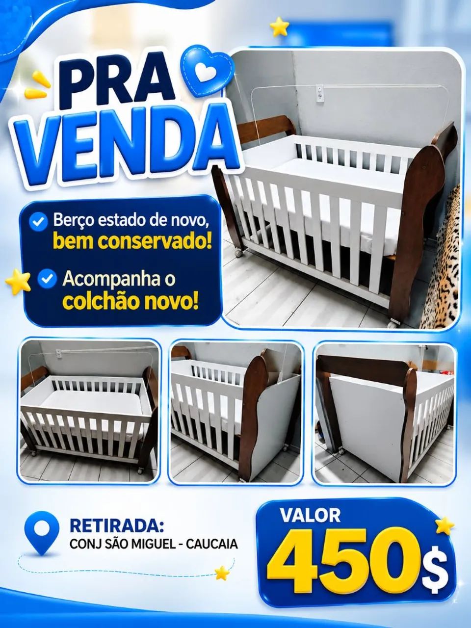 VENDO BERÇO + COLCHÃO 