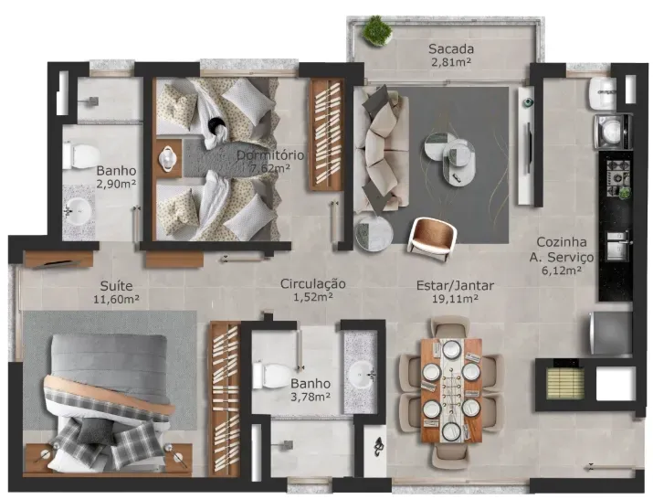 PLANTA 67m ²