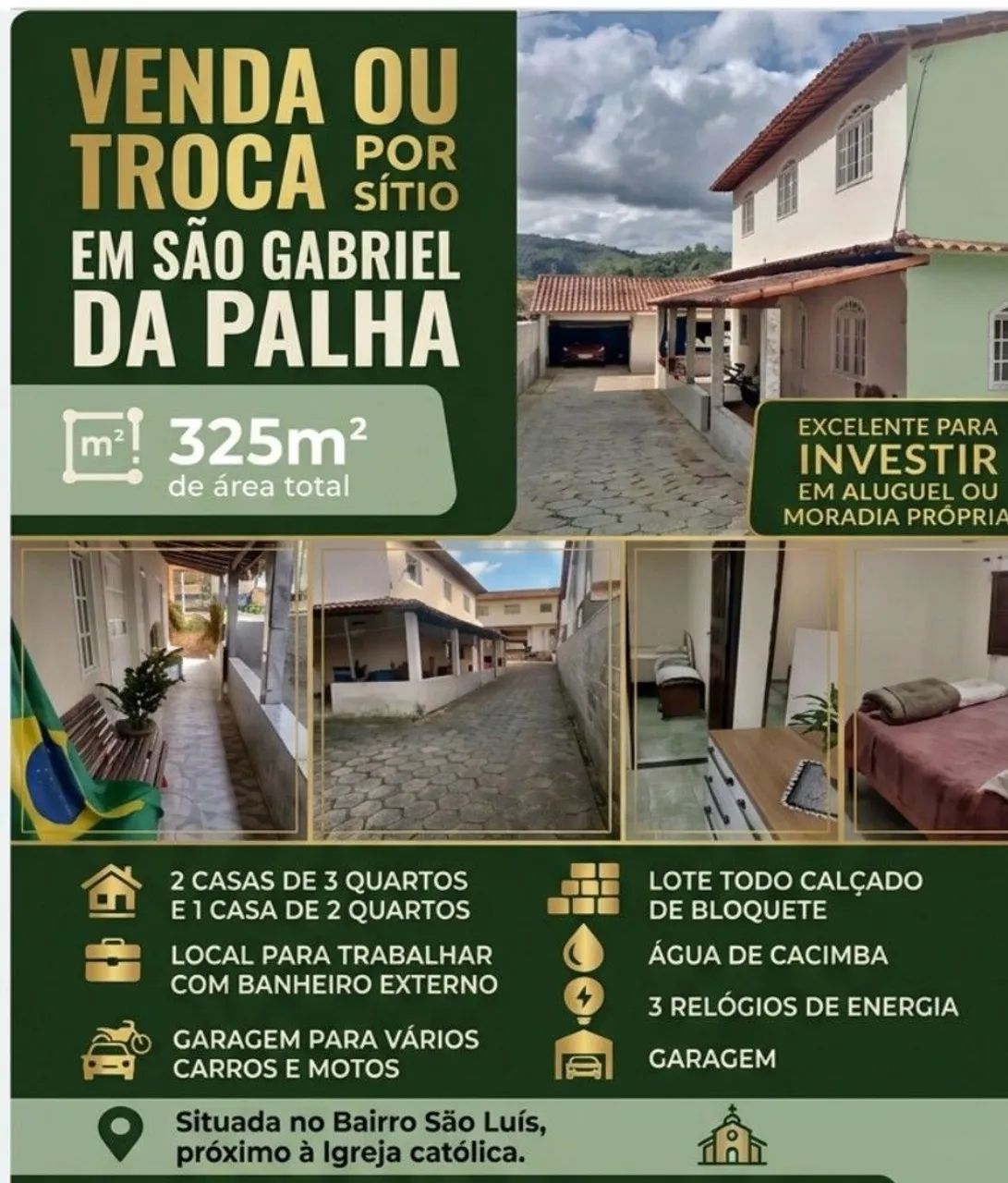 Vendo ou troco conjunto de 3 casas