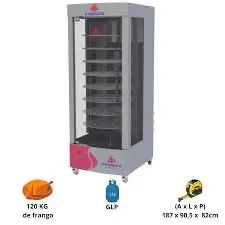 Assadeira frango carnes 128kg 8 grelhas + mesa inox profissional - Foto 3