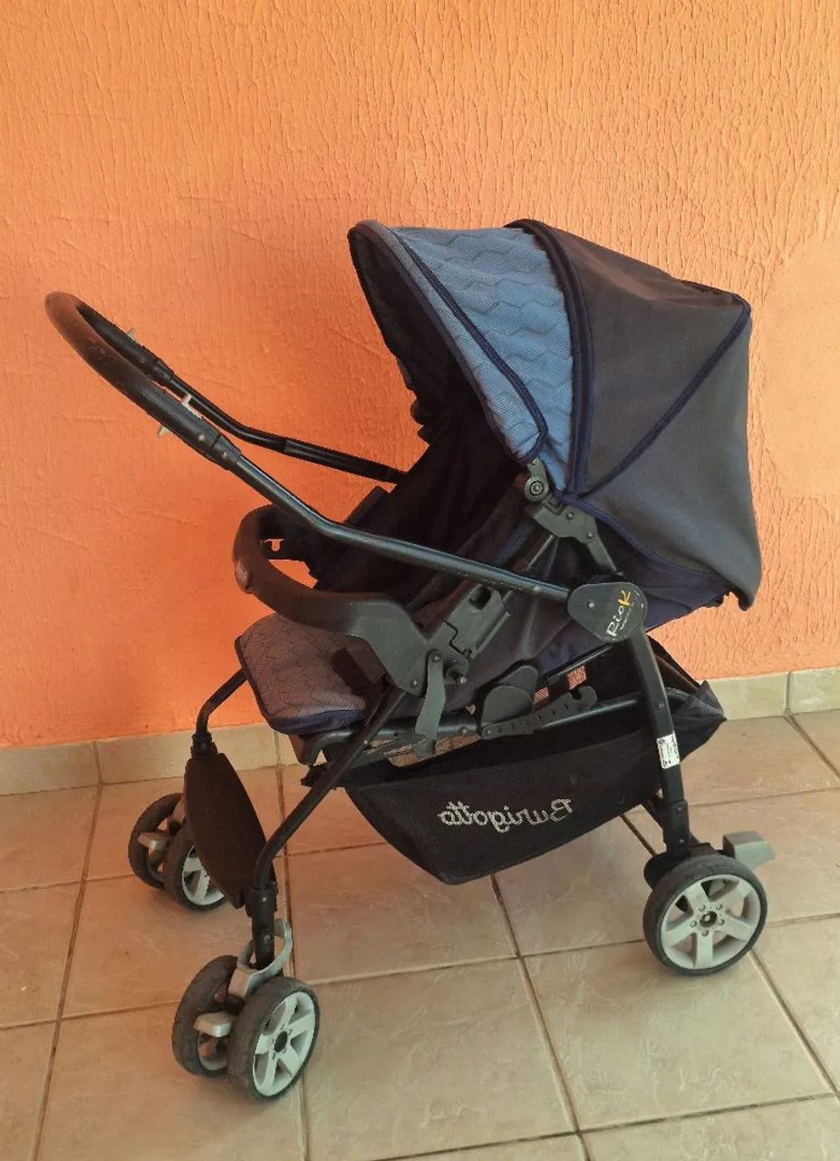 Carrinho de bebê burigotto azul marinho - Foto 2