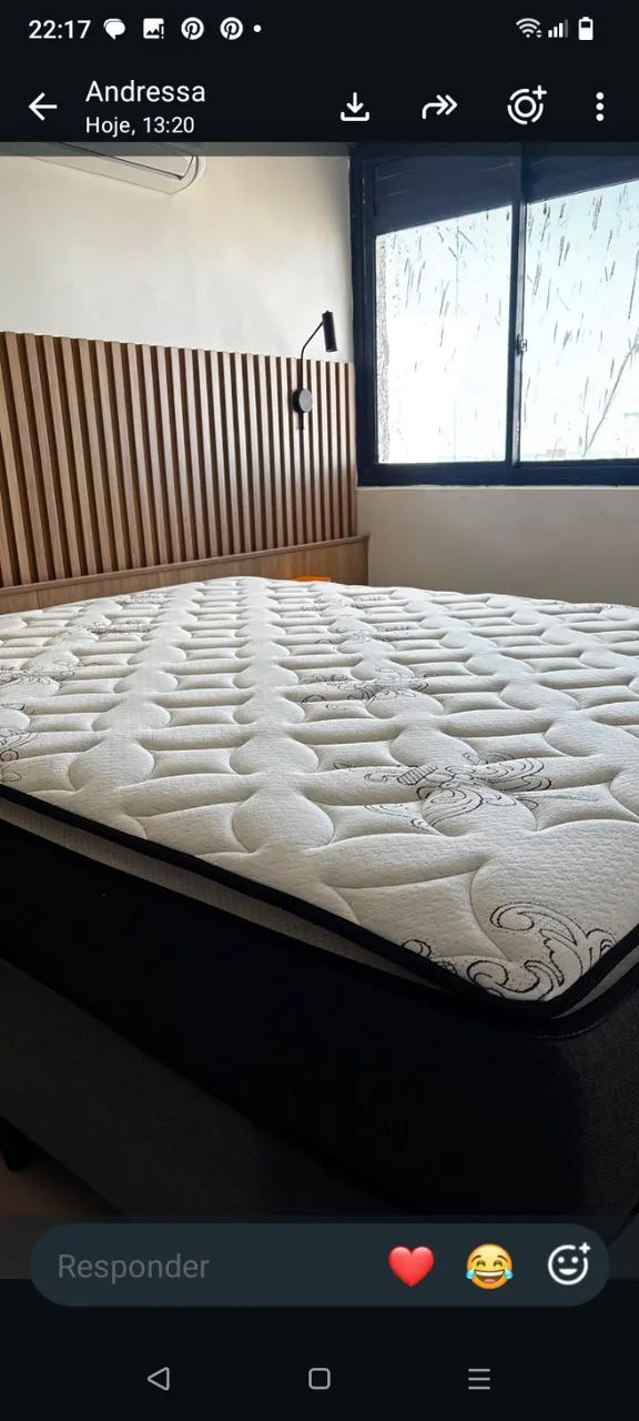 Cama Queen Size Completa - Colchão com Pillow Top+Base Box  - Foto 2