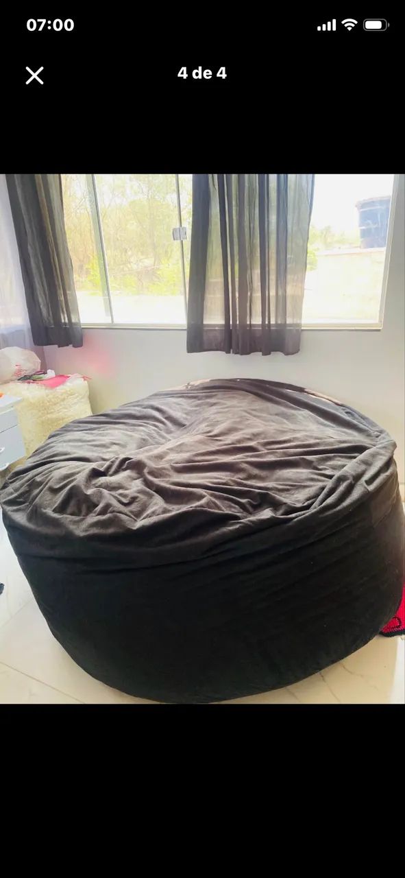 Puf gigante preto cheio 35kg.  - Foto 4