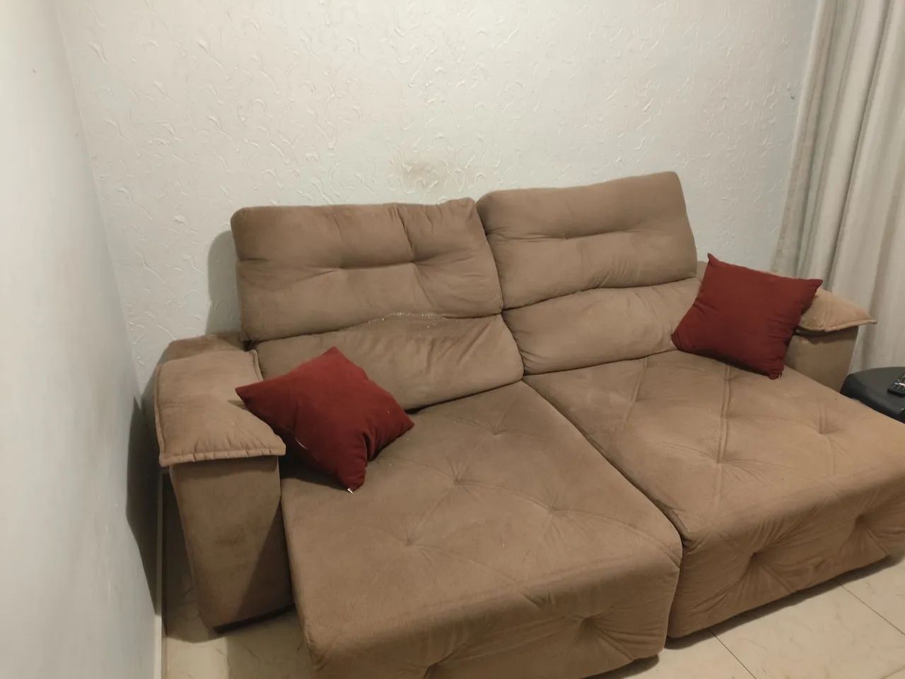 Sofá retrátil e reclinável Marrom - Foto 2