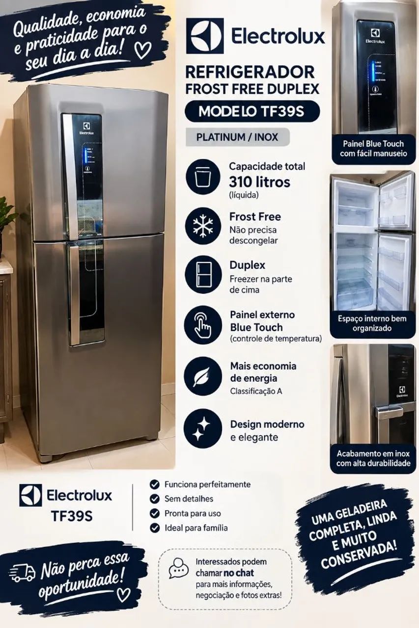 Geladeira Electrolux inox 