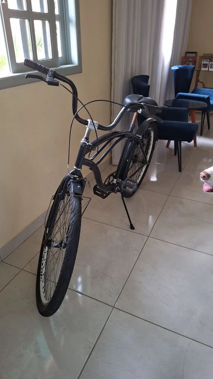 Bicicleta estilo Cruiser - preta - Foto 2