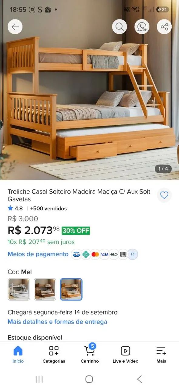 Triliche Madeira Maciça seminovo  - Foto 2