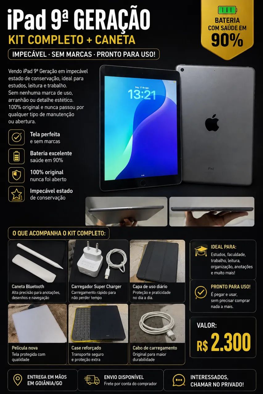 iPad 9º Geração - Estado de Novo.