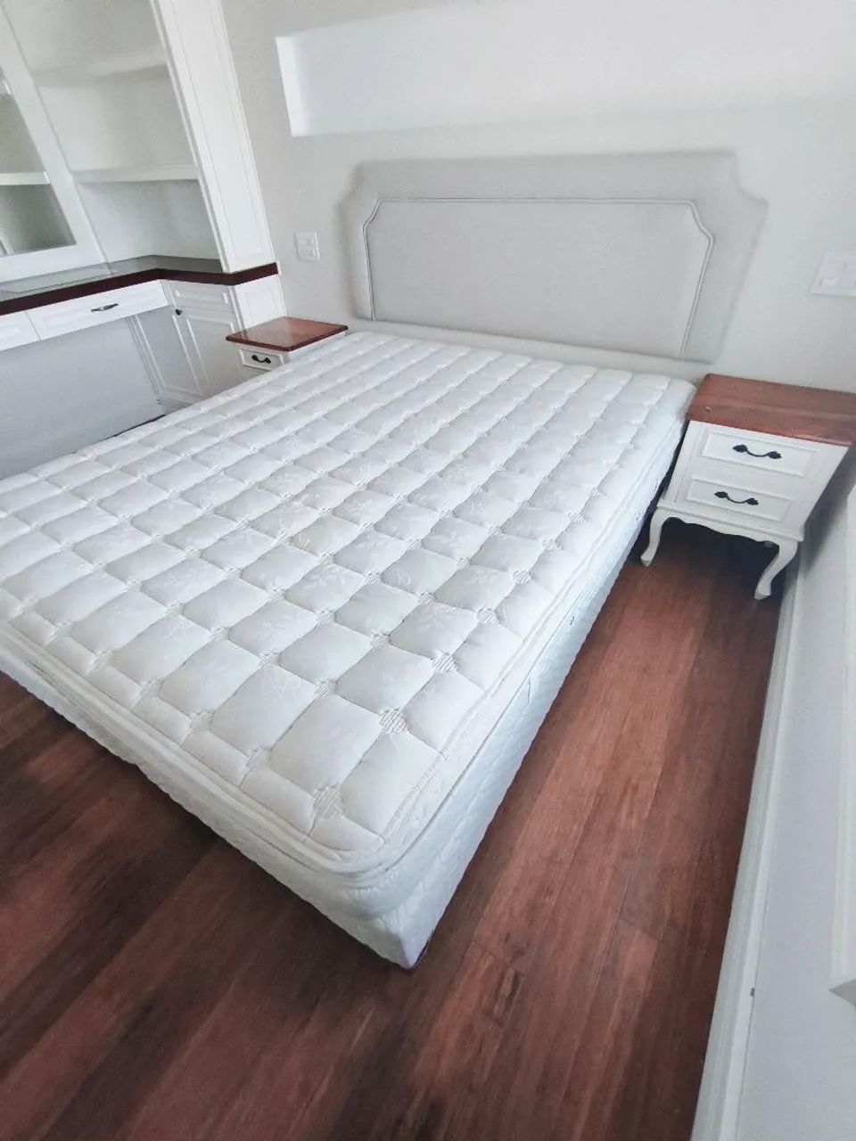 Cama Box Queen + Colchão Herbal Viscoelástico (Espuma da Nasa) Premium.