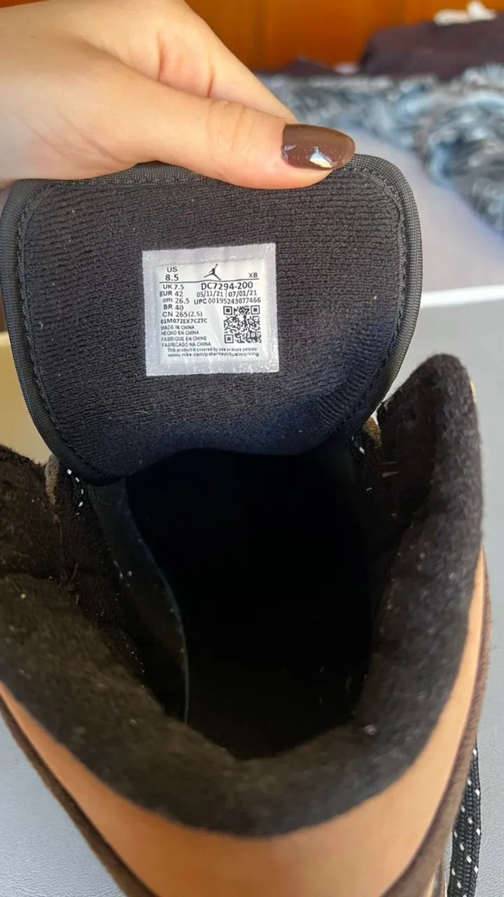 AIR JORDAN 1 MID MARROM/PRETO - Foto 5