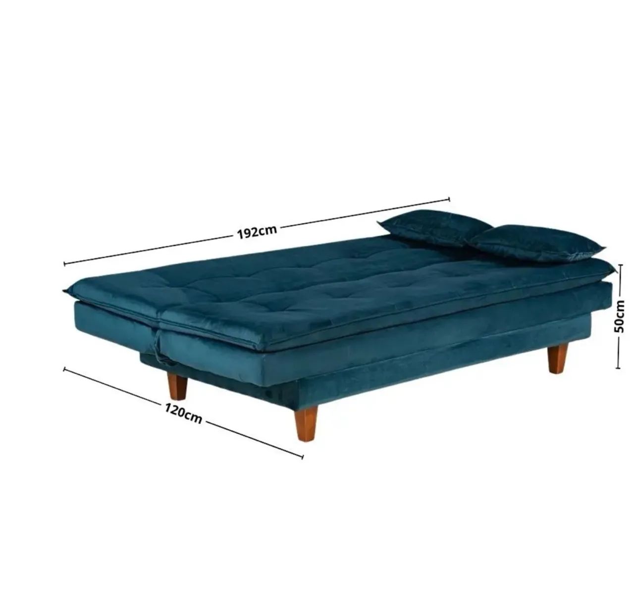 Sofá cama azul 3 lugares usado - Foto 4