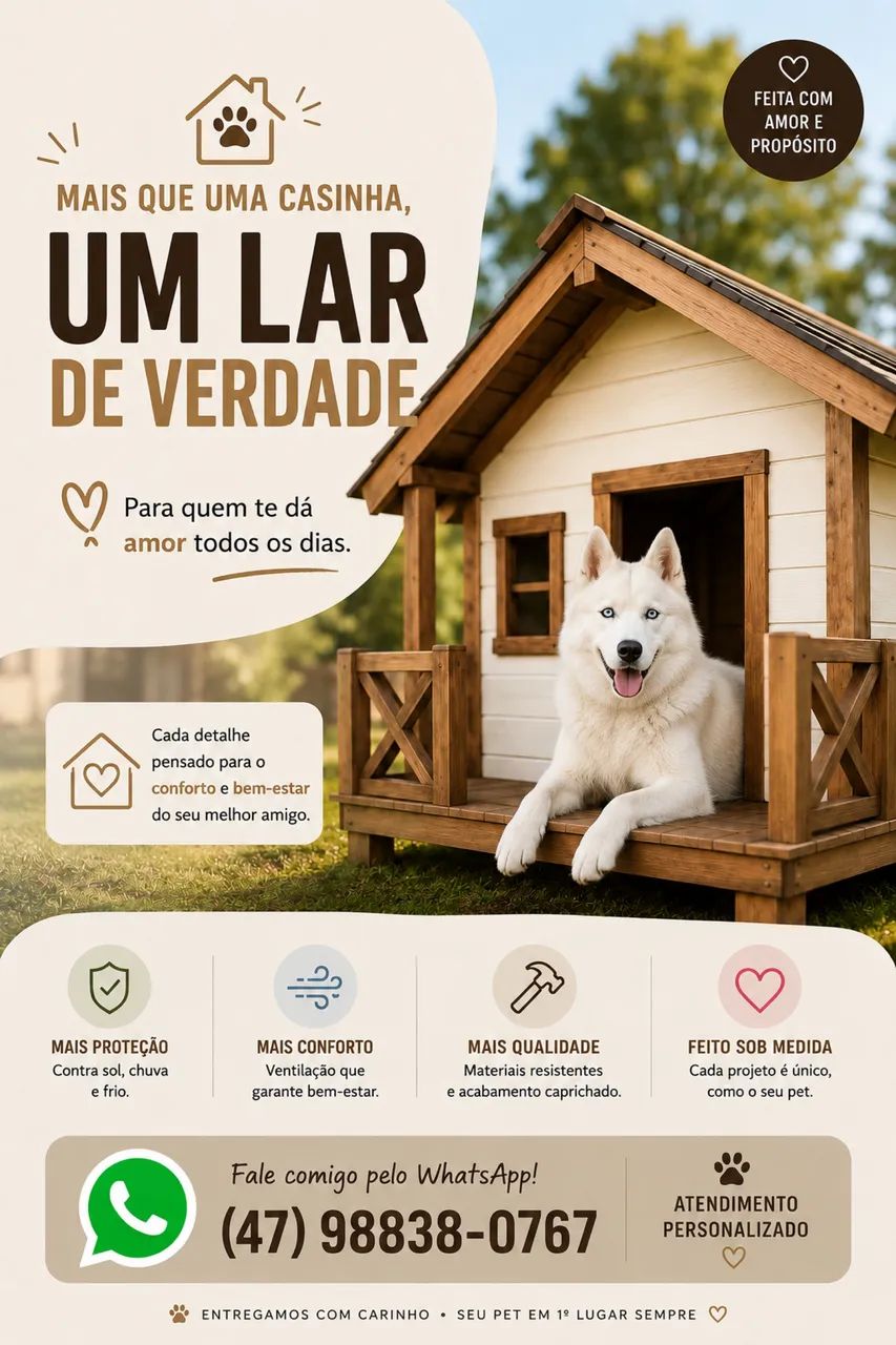 Casinha de cachorro personalizada sob medida 