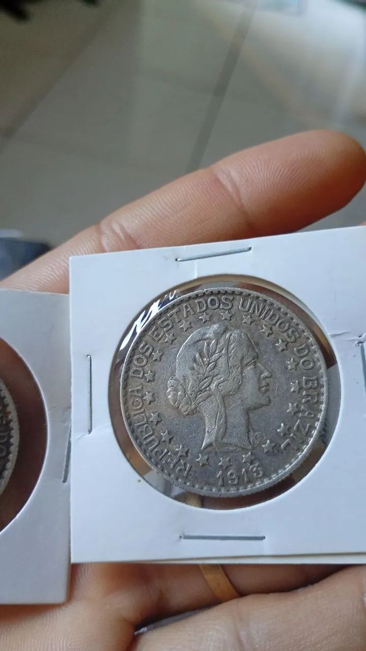 Moedas de prata 2 moedas de 2000 mil reis  - Foto 5