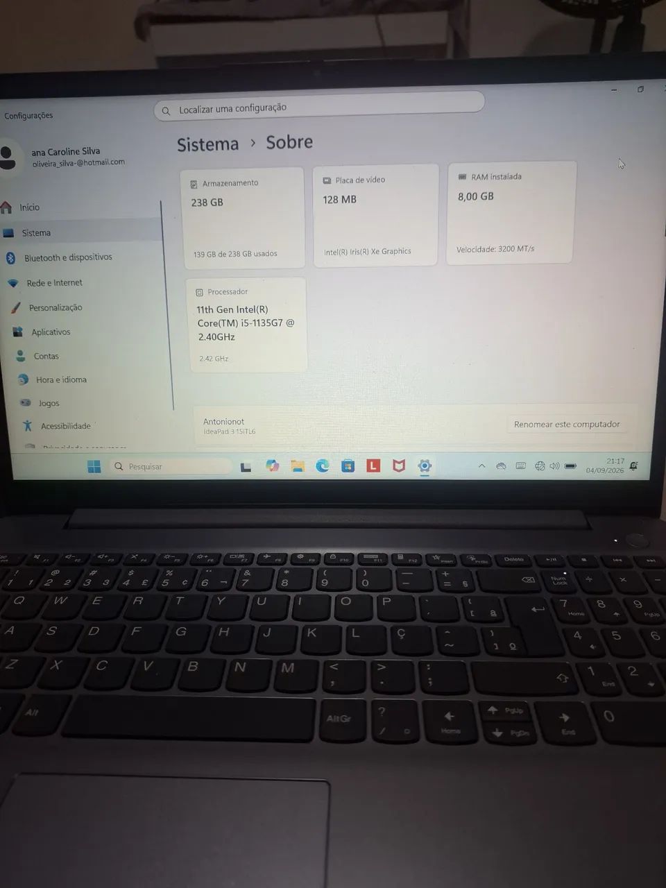 Notebook lenovo idead ped 3 processador i5 - Foto 3