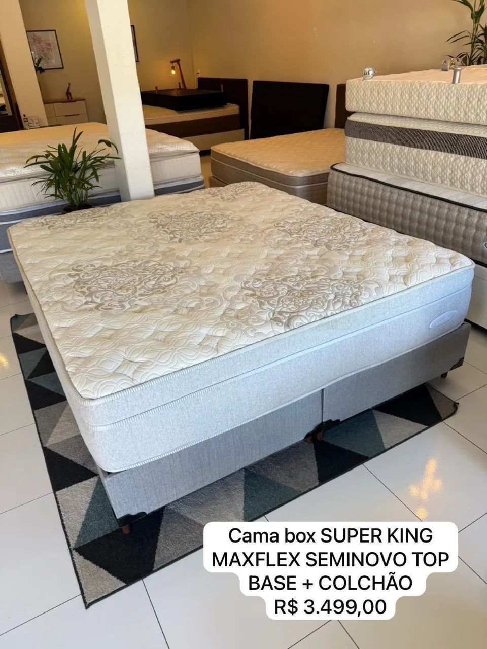 Cama box Super King MAXFLEX SEMINOVO TOP - ENTREGO 