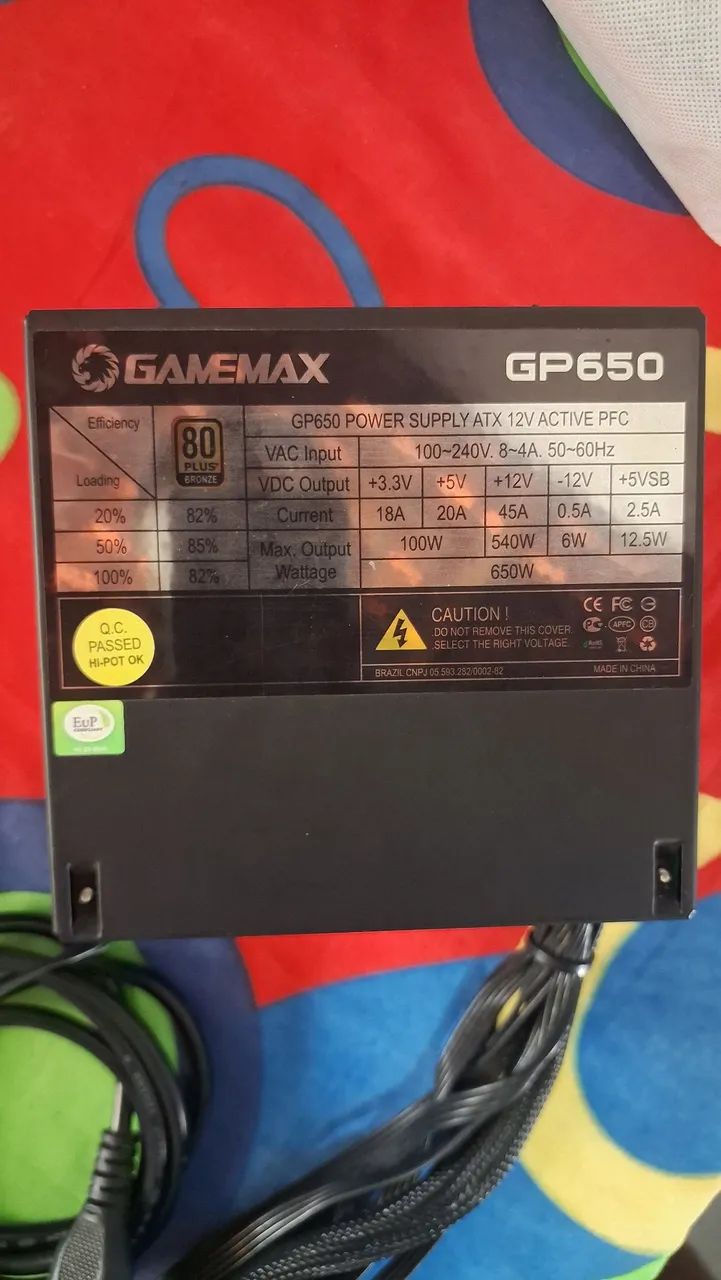 Fonte gamer 650w gamemax - Foto 2