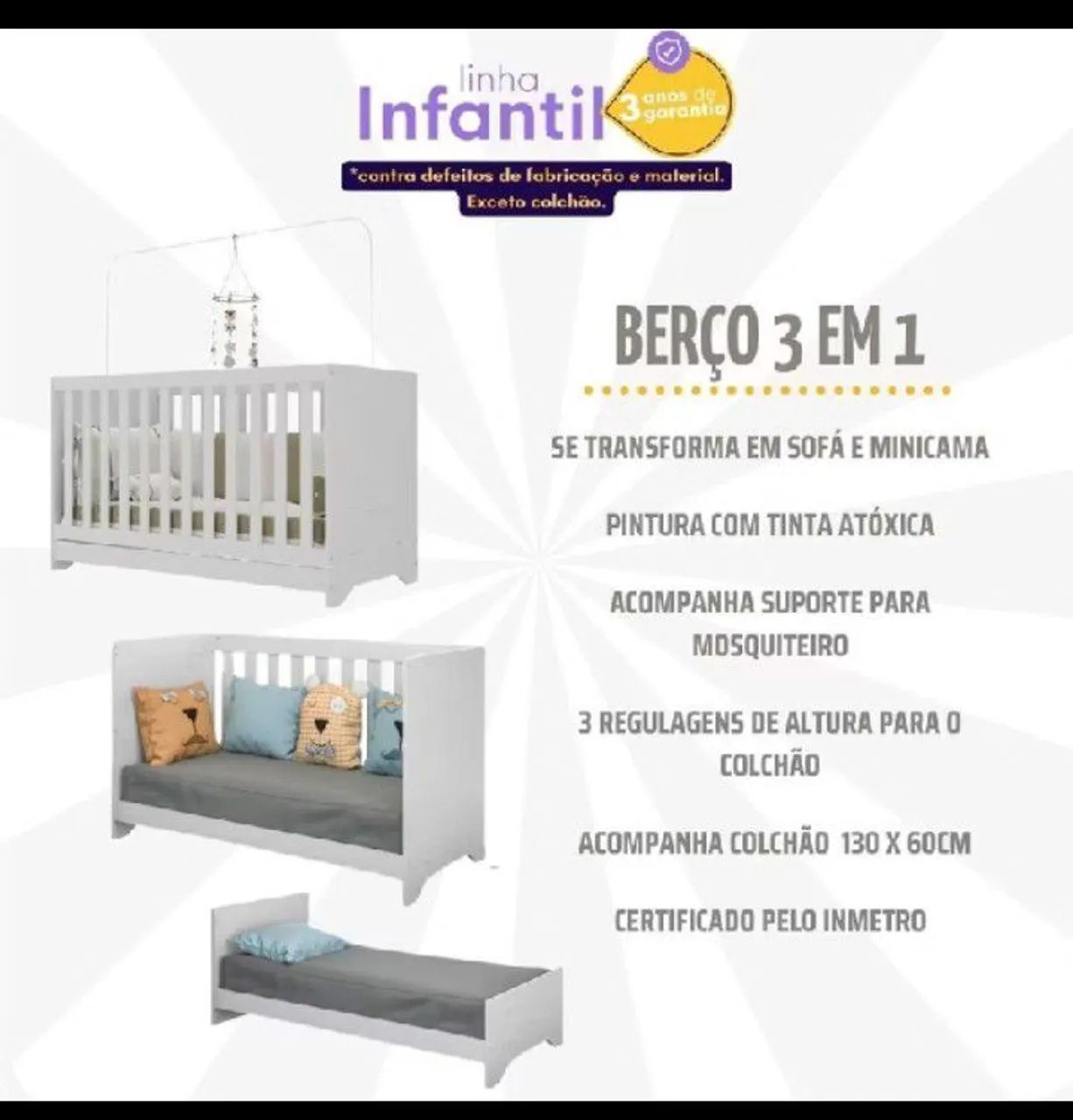 Berço 3 em 1 - Foto 2