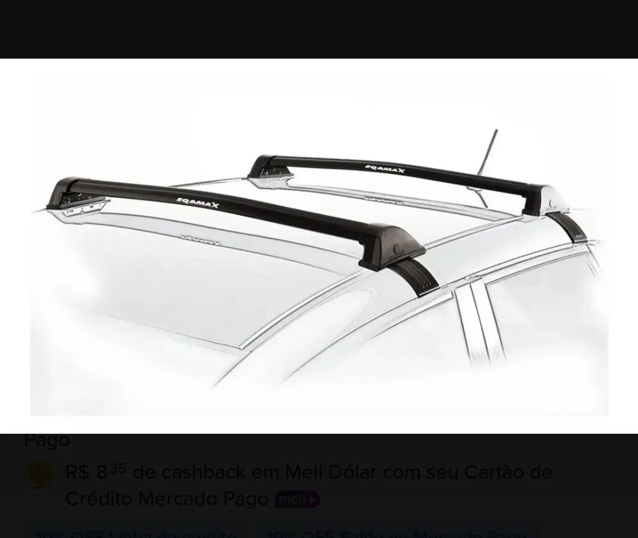 Kit 2 Transbikes Eqmax + Rack de Teto para Chevrolet Onix  - Foto 2