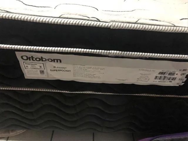 Conjunto Cama Box + Colchão Ortobom Elegant Superpocket (Queen) - Novinho! - Foto 3