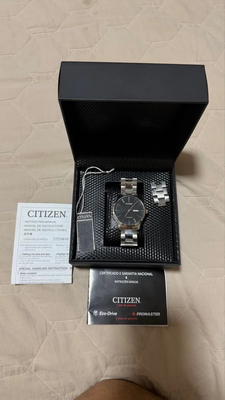 Relógio Citizen Automático Original - Completo com Caixa e Manual