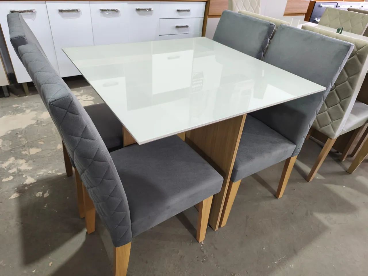 Mesa Nova Tampo MDF Com Vidro Lacado Entrega Grátis  - Foto 4
