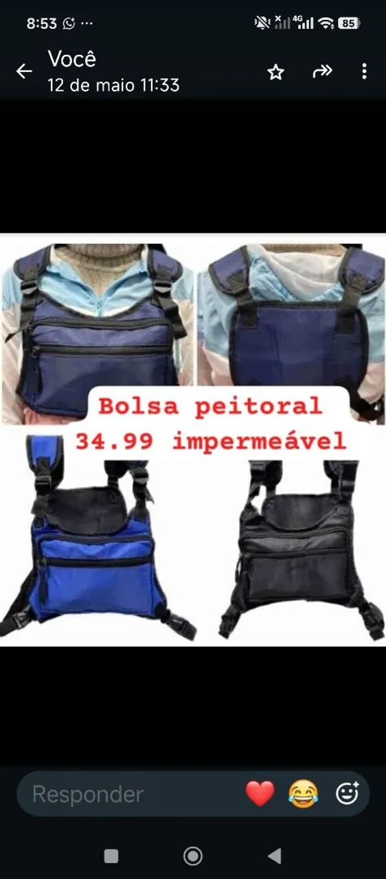 Bolsa peitoral impermeável 