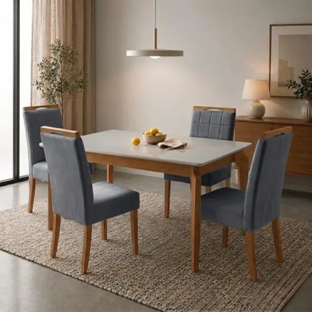 MESA ATOS 1,20M COM  4 CADEIRAS  100% MDF. PRONTA ENTREGA.  - Foto 3