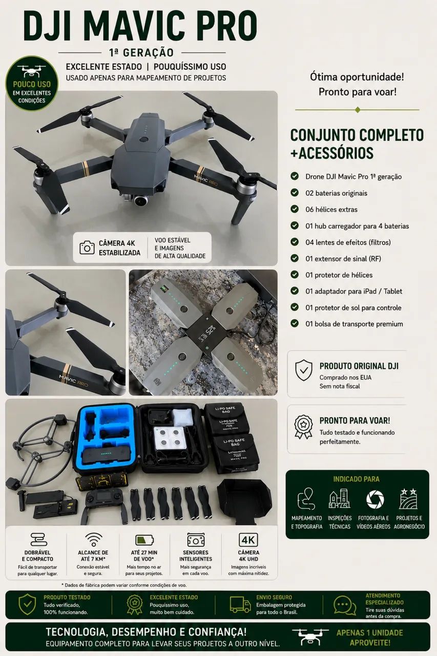Drone Mavic Pro e acessórios  - Foto 2