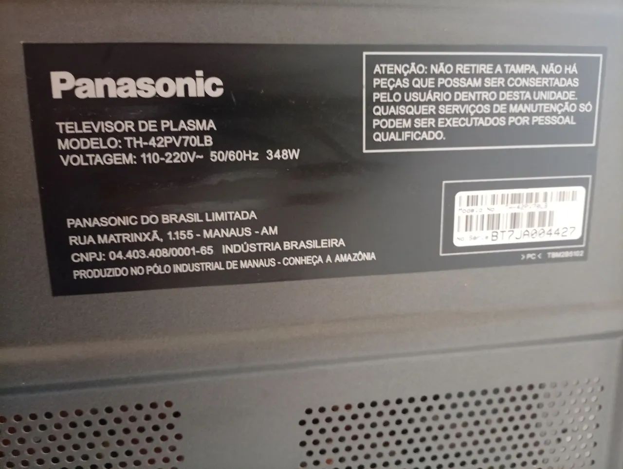 Tv Panasonic Plasma 42 Polegadas (Usado) - Foto 4