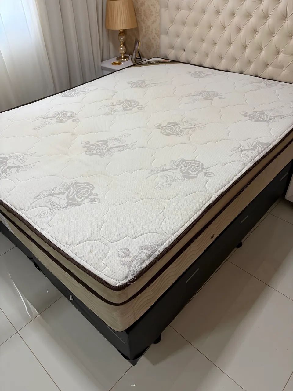Cama Queen Box + colchão Ortobom - Foto 2