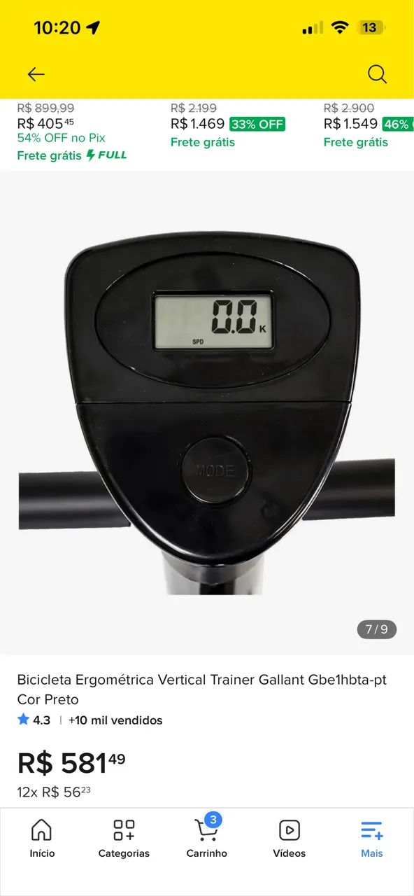 Bicicleta Ergométrica Vertical Trainer Gallant Gbe1hbta-pt Cor Preto - Foto 4