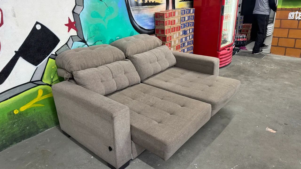 Sofá cama de linho 2 lugares em ótimo estado!  - Foto 2