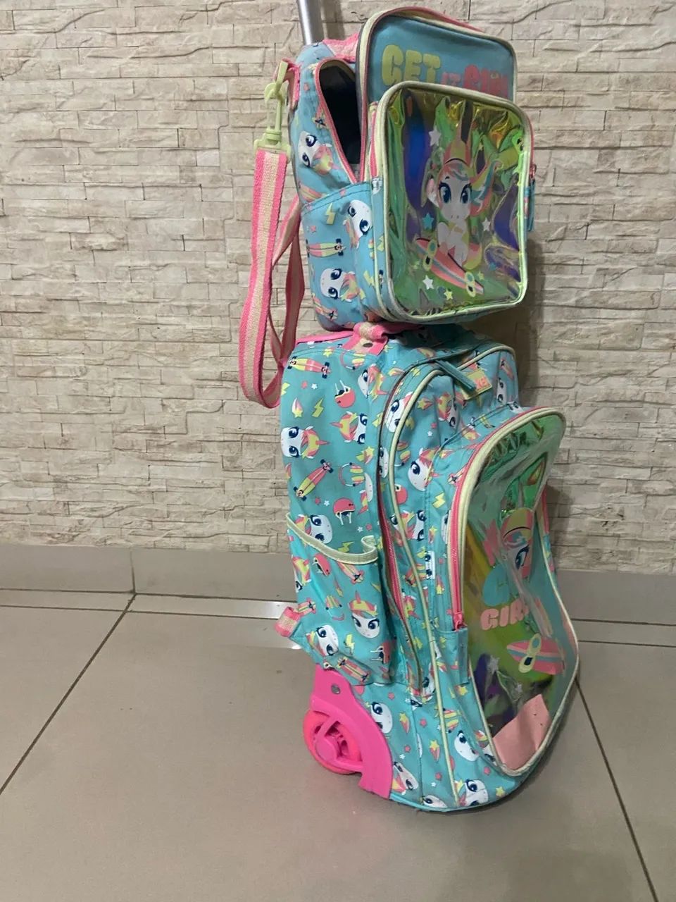 Mochila infantil Pucket de rodinha + lancheira - Foto 2