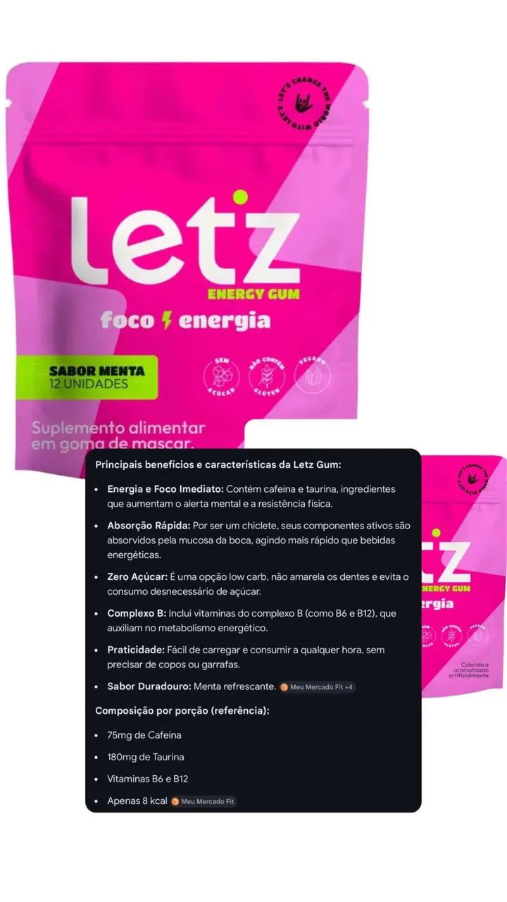 Chiclete energético Letz energy - Foto 3