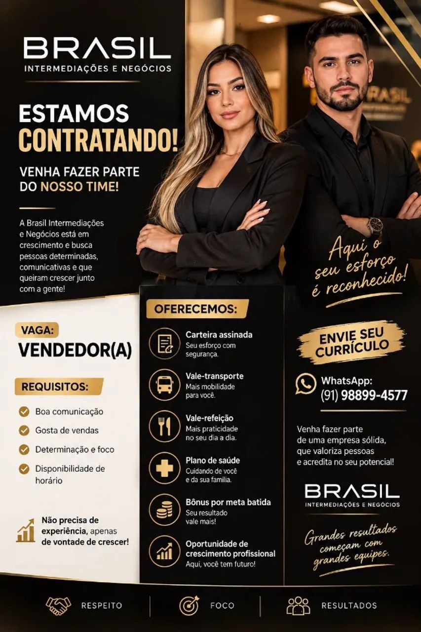 VAGA PARA VENDEDOR (A) 