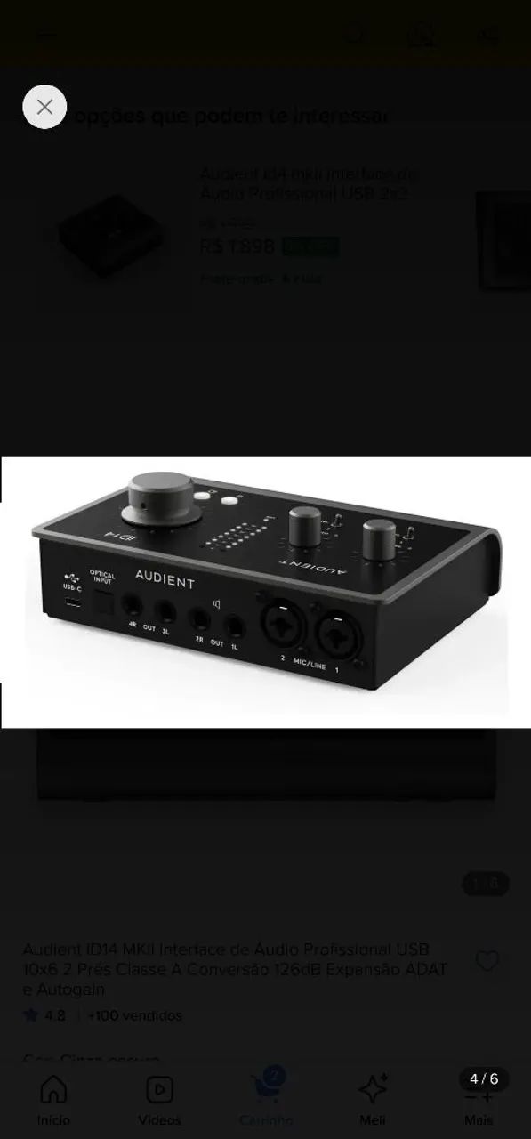Interface DE ÁUDIO audient ID14 - Foto 4