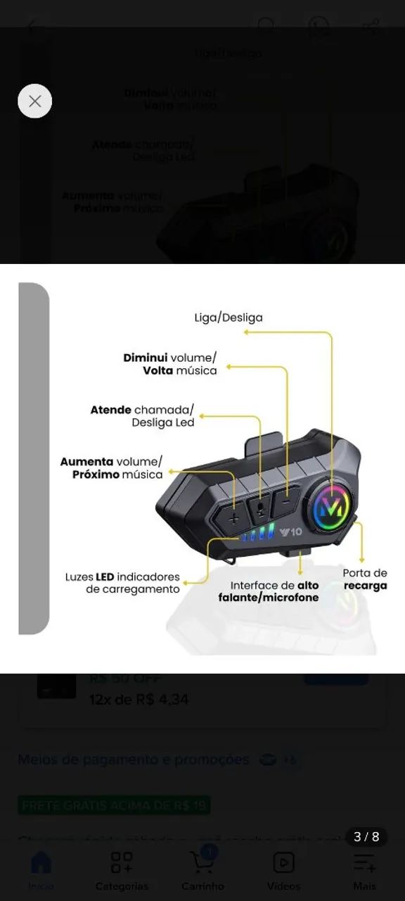 Intercomunicador para capacetes - Foto 4