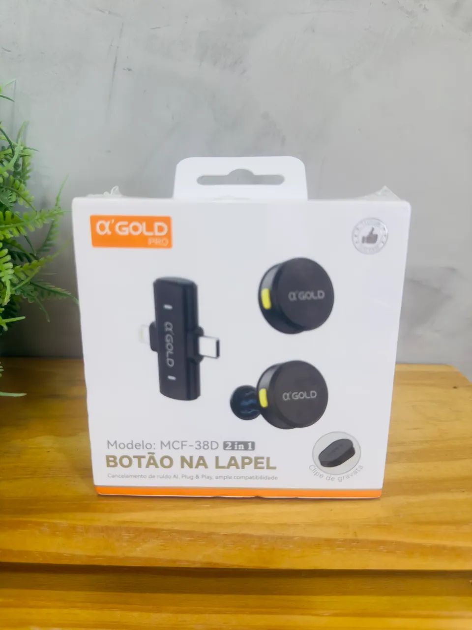 Microfone Duplo de Lapela Gold | Sem Fio | Entrega Imediata - Foto 2