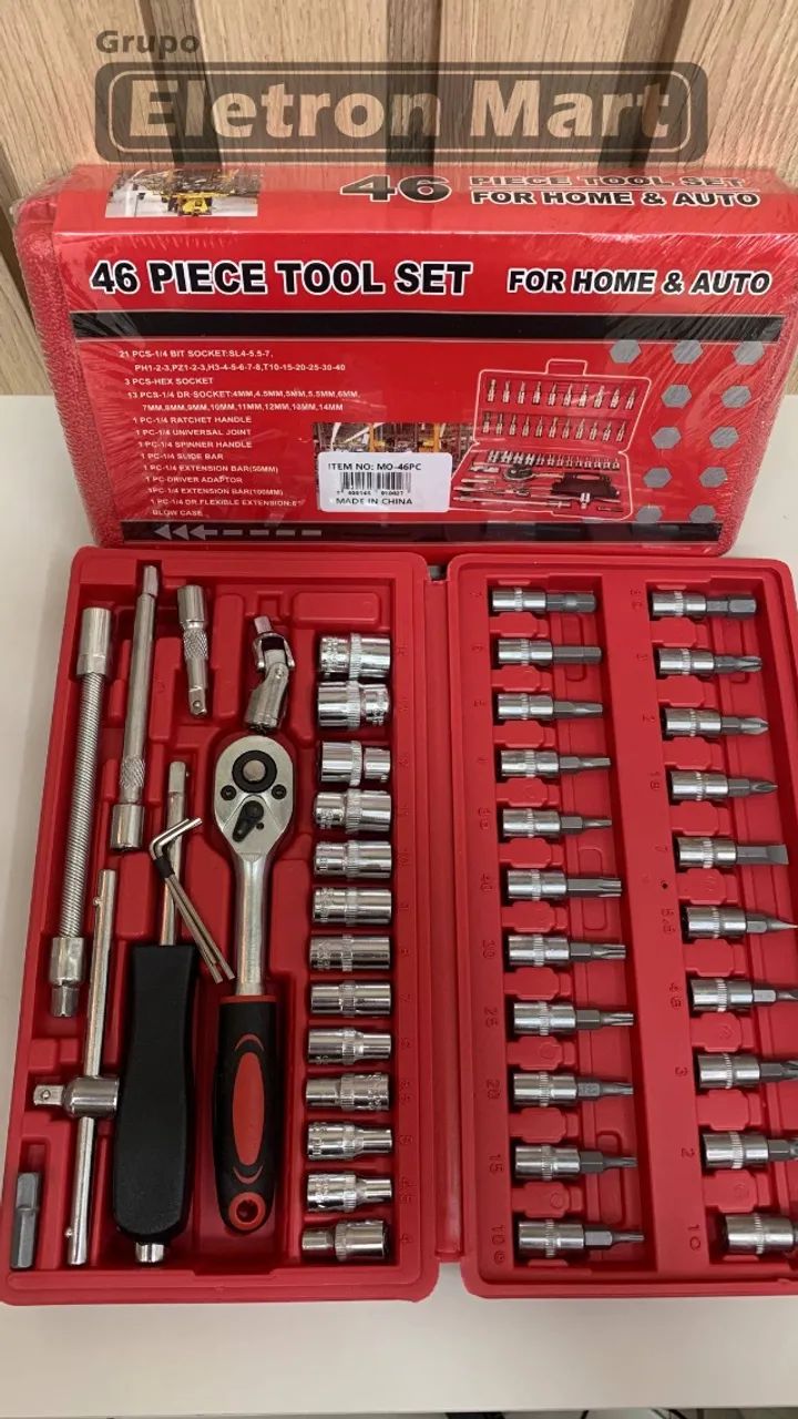 Jogo de Chave Catraca Reversível 46 pçs, ac. cartao e entrego