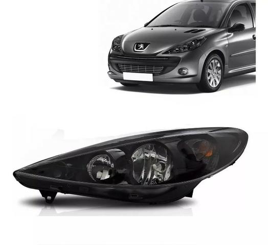 Farol Mascara Negra Peugeot 207 2007 2008 a 2012 Esquerdo