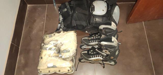Patins/roller de manobras + equipamentos de segurança