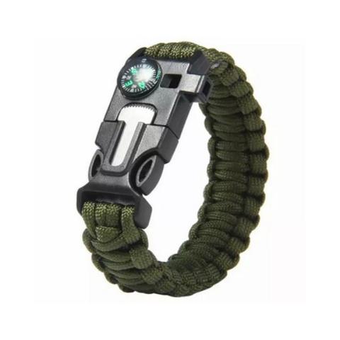 Pulseira Tática para Sobrevivência Com Paracord 3M, Pederneira, Bússola e Apito - Foto 3