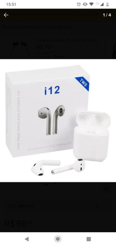 Fone de ouvido Bluetooth novo