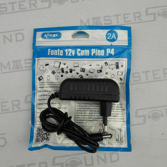 Fonte de alimentação. 12 volts. 2 Amperes.  Com pino P4. Nova. - Foto 2